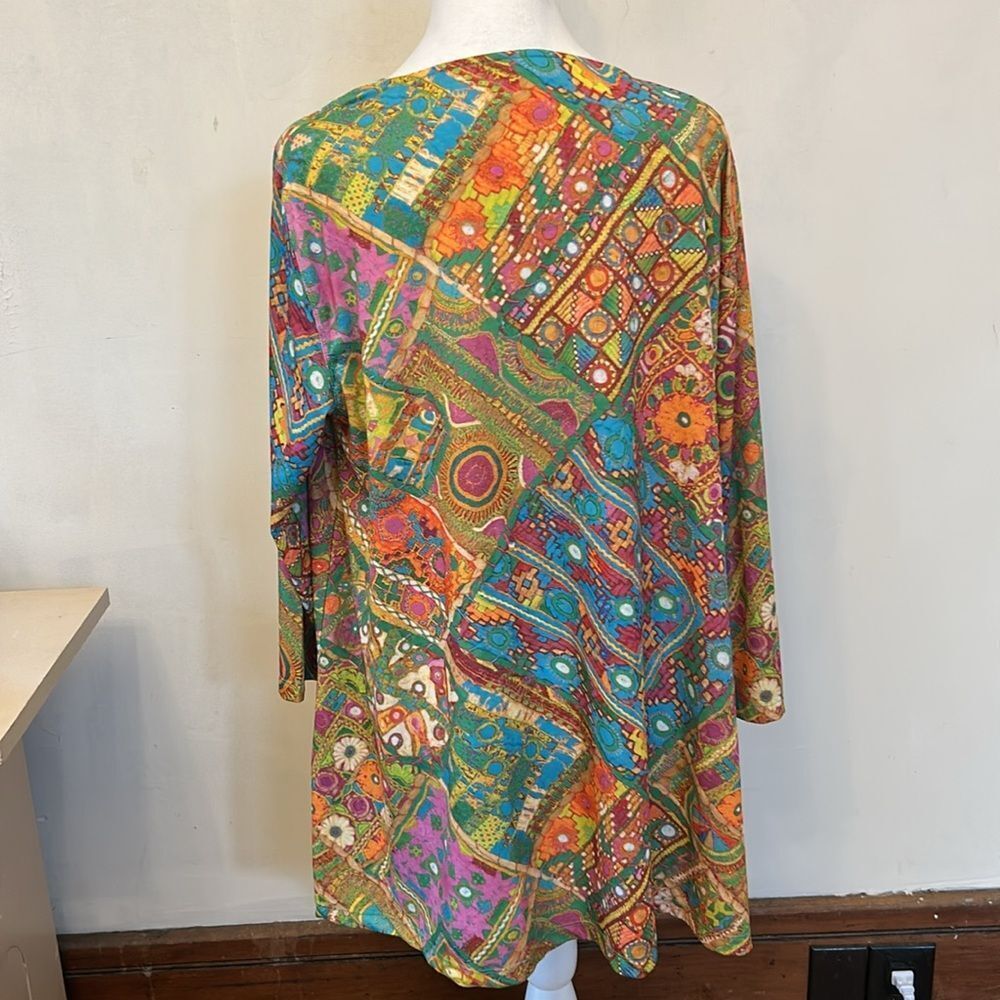 Multiples Vibrant Multicolored Patterned Long Sle… - image 7